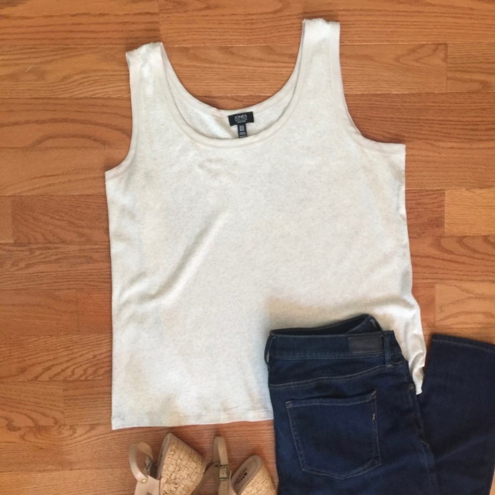 NWOT Jones NY Cream Heather Tanktop